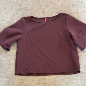 SPANX Rich Purple Short Sleeve Top